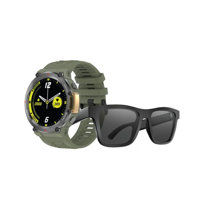 Green Lion 2 In 1 Smart Combo Pack | Audio Glass & Smart Watch - Green