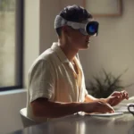 A Girl Wearing a Apple Vision Pro