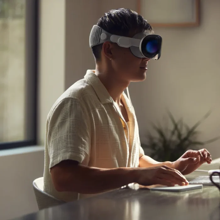 A Girl Wearing a Apple Vision Pro