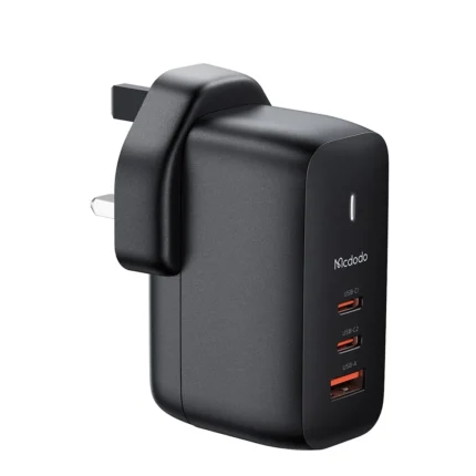 Mcdodo Mecha Series GaN 65W Dual Type-C + USB Mini Size Wall Charger (UK plug) Reddot winner 2021