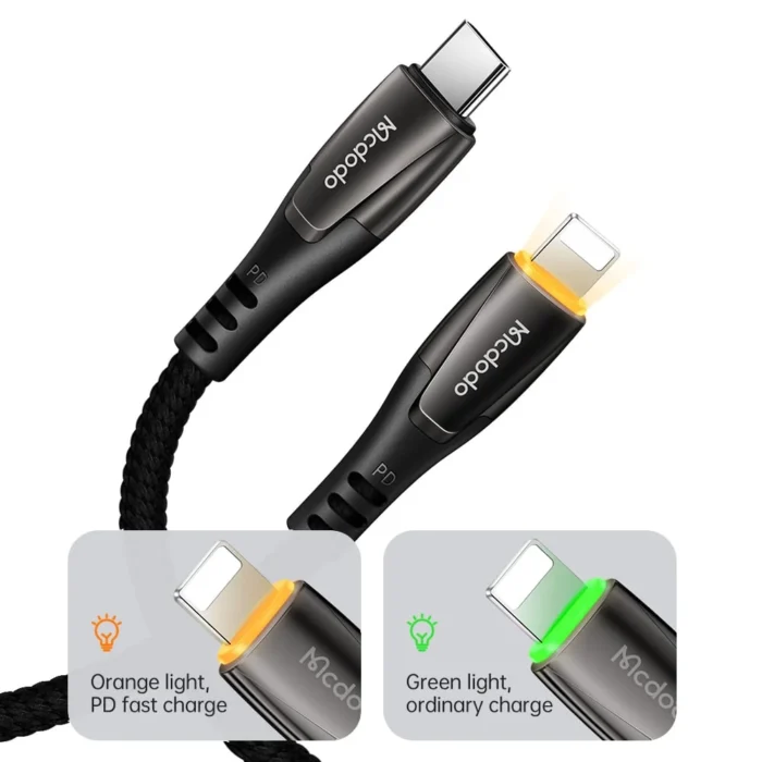 Mcdodo Porsche Series PD Type-c to Lightning Cable with LED 1.2m - Image 3