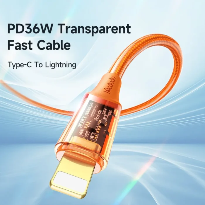 Mcdodo Type-c To Lightning Transparent Data Cable - Image 7