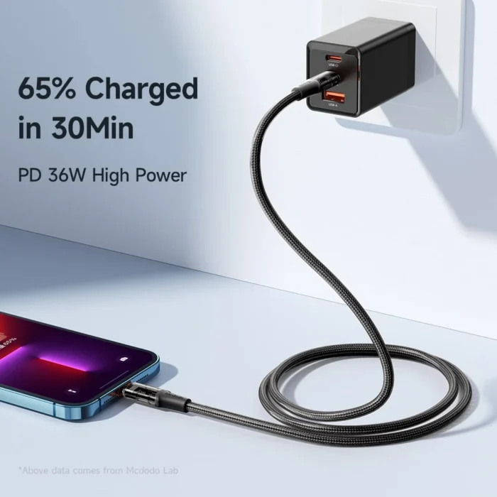 Mcdodo Type-c To Lightning Transparent Data Cable - Image 6